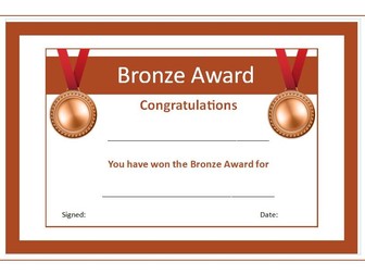 Bronze, Silver, Gold Awards