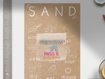 Sand Area Vocabulary Poster