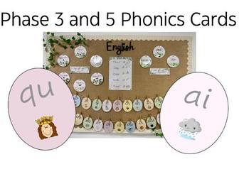 Phase 3 and 5 Phonics Cards