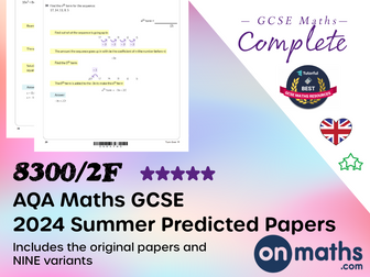 Summer 2024 Maths GCSE AQA Paper 2 Foundation Predicted Paper