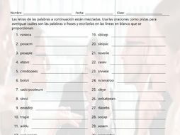 singular versus plural nouns jumbled words spanish