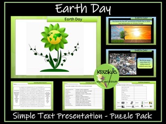 Earth Day Presentation and Puzzle Pack