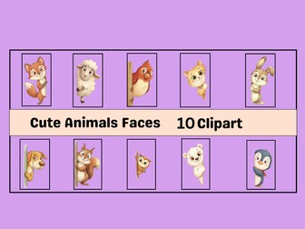 Cute Animals Faces – 10 Adorable Clipart