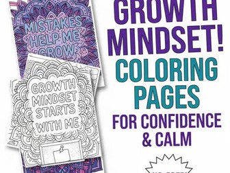 Growth Mindset Coloring Pages & Inspirational Classroom Decor student confidence