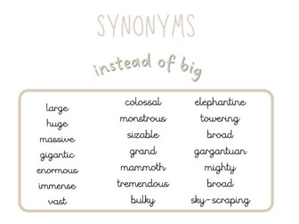 Writer's Synonym Bank