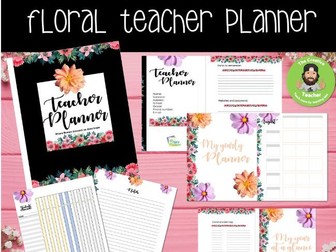 Floral teacher planner I printable