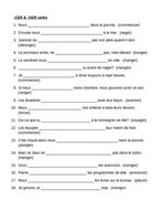 CER Verbs GER verbs in French Verbes CER GER Worksheet 1 | Teaching ...