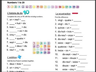 French Numbers 1-100: Teaching, Activities and Revision