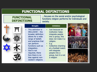 AQA - Sociology - Beliefs in Society- DEFINITIONS OF RELIGION