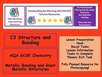AQA GCSE Chemistry Metallic Bonding and Properties of Metals Full Lesson Presentation and Resources