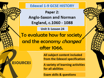 GCSE History Edexcel - Anglo-Saxon & Norman England: Social & Economic change  (Lesson 24)