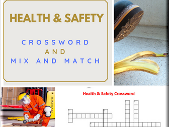 Health and Safety basic Crossword Puzzle and Mix and Match Worksheet
