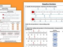 Year 5 Negative Numbers Autumn Block 1 Maths Homework Extension
