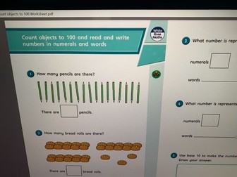 Y2 Count Objects to 100 Worksheet