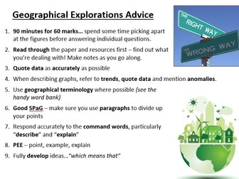 Geographical Exploration Advice Sheet