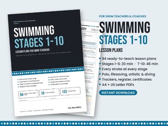 FREE Swimming Lesson Plans: Stage 2 and Stage 9 Samples (PE)