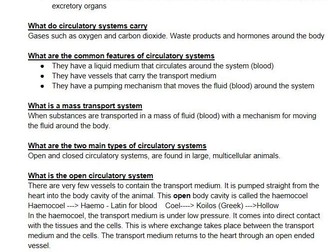 OCR A Biology Transport 3.1.2