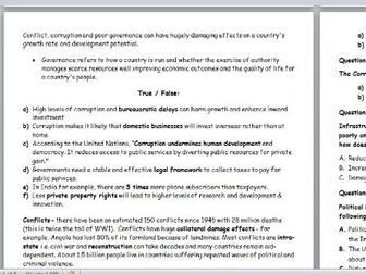 Economics - Prep for Factors influencing growth & development (Goes with 14 other resources)