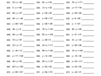 Algebra and Pythagoras worksheets KS2 Fractions