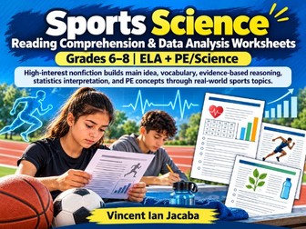 Sports Science Reading Comprehension & Data Analysis Worksheets | KS3 / Grades 6–8