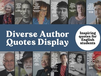 12 English Display Posters - Diverse Author Quotes