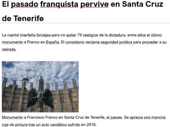 Retirada monumentos franquistas worksheet