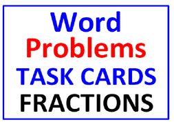 Word Problems Task Cards for Fractions WITH Lesson Plan