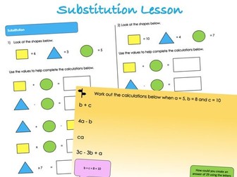 Year 6 Algebra - Substitution Lesson