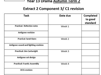Year 13 Drama homework bundle