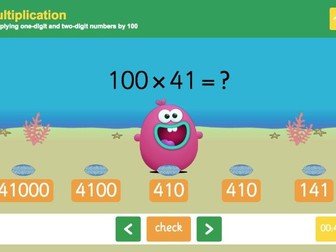 Multiplication and Division - Multiplying One-Digit and Two-Digit Numbers by 100 Interactive Game - KS2 Number