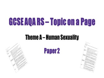 GCSE RS Theme A - Human Sexuality  (Topic on a Page)