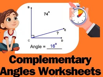 Find Complementary Angles Worksheet | Timed Math Tests | Math Drills for Angle