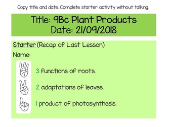 Exploring Science 9Bc Plant Products