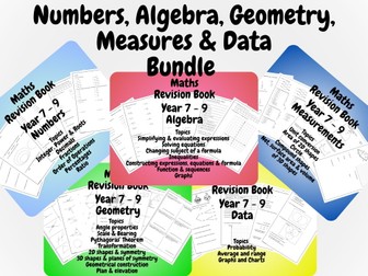[Bundle] Maths Year 7-9 Revision Book - Numbers, Algebra, Geometry, Measure & Data