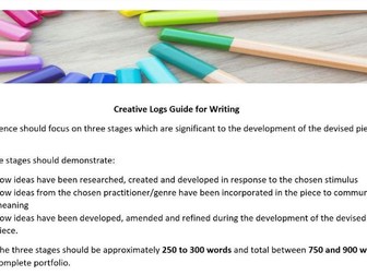 Unit 1 WJEC/EQUDAS Drama GCSE Creative Log Guide