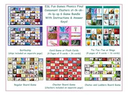 Phonics Final Consonant Clusters st-lk-sk-rk-lp-sp 6 Game Bundle