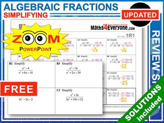 GCSE Revision (Algebraic Fractions: Simplifying)