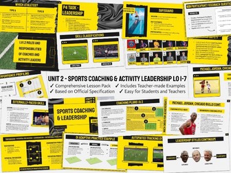 CTEC Level 3 Sport & Physical Activity - Unit 2: Sports Coaching and Leadership