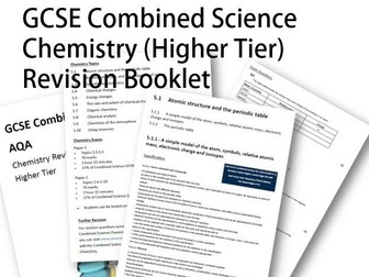 GCSE AQA Combined Science Chemistry Revision Booklet