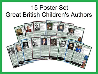 15 Poster Set: Great British Children's Authors