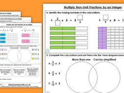 Multiplying fractions by whole numbers worksheets image