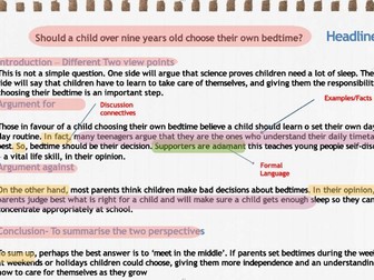 Cambridge Primary English Checkpoint Balanced Argument Writing
