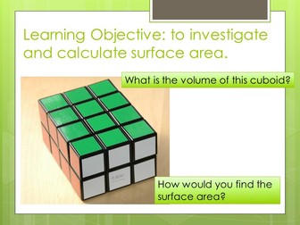 Surface Area Introduction with Extension