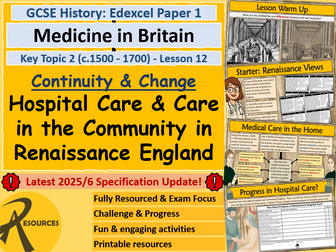 Renaissance Hospital & Women & Community Care - Medicine in Britain - GCSE History - Lesson 12