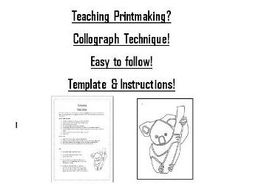 printmaking tutorial koala template instructions by