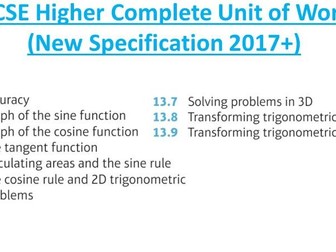 GCSE Higher (Unit 13): More Trigonometry