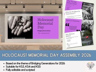 Holocaust Memorial Day Assembly 2026 – Bridging Generations (Fully Scripted)