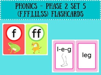 Phonics F,FF,L,LL,SS Flashcards Pack