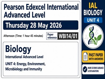 Pearson Edexcel International Advanced Level Biology Unit 4 – Past Paper with Answers & Guidance