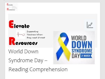 World Down Syndrome Day Reading Comprehension